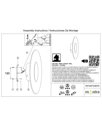 JEWEL * APLIQUE LED 30W - PINTURA ORO